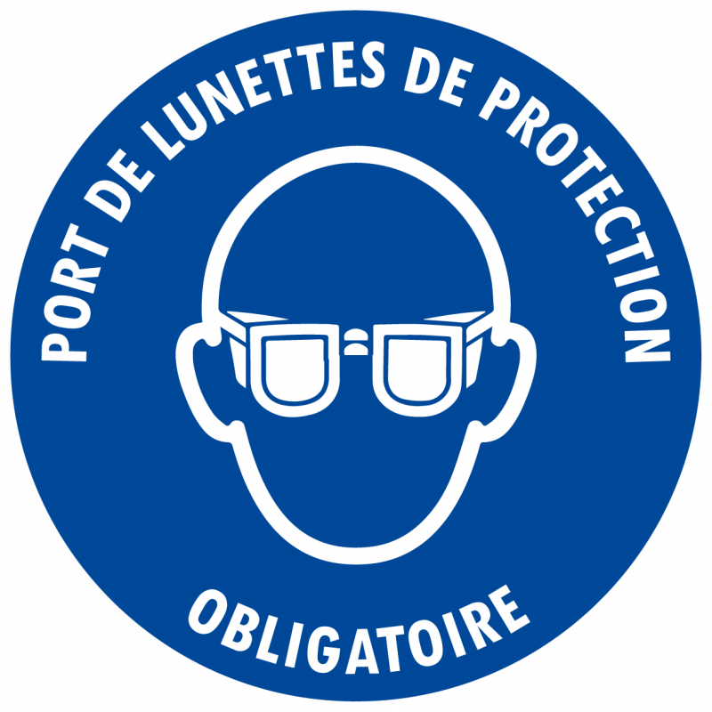 Sticker port de lunettes de protection obligatoire – autocollant sécurité EPI