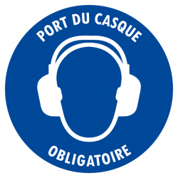 Sticker port du casque auditif obligatoire – signalisation EPI sécurité travail
