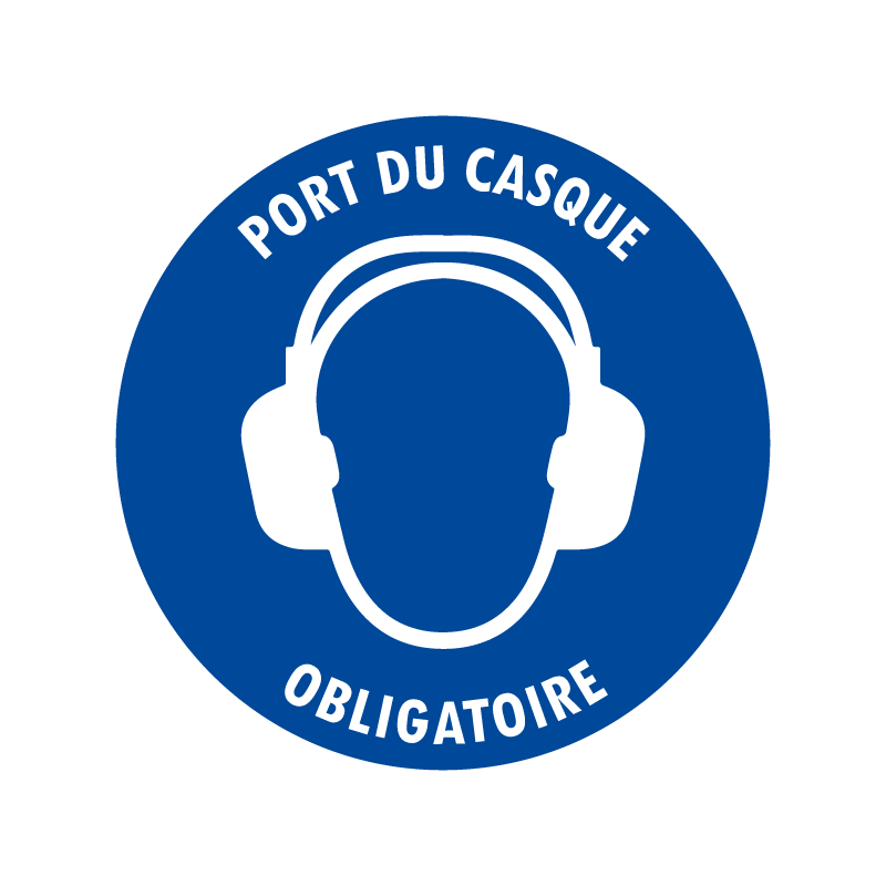Sticker port du casque auditif obligatoire – signalisation EPI sécurité travail