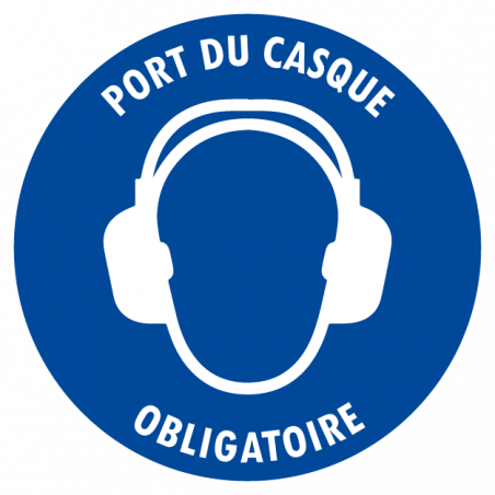 Sticker port du casque auditif obligatoire – signalisation EPI sécurité travail