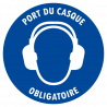Sticker port du casque auditif obligatoire – signalisation EPI sécurité travail