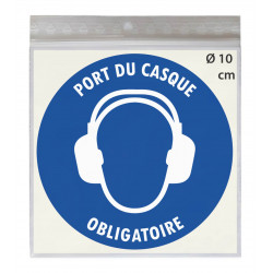 Sticker port du casque auditif obligatoire – autocollant sécurité au travail