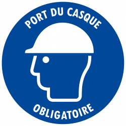 Sticker port du casque obligatoire – signalétique EPI zone à risque