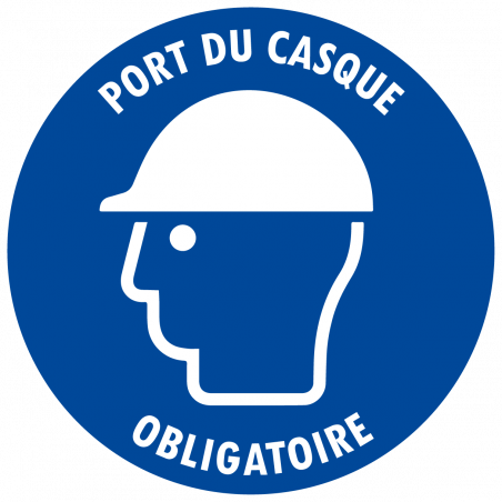 Sticker port du casque obligatoire – signalétique EPI zone à risque