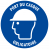Sticker port du casque obligatoire – signalétique EPI zone à risque