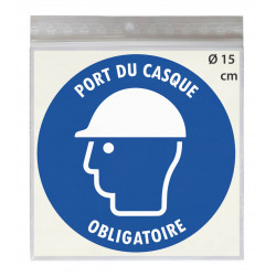 Sticker port du casque obligatoire – autocollant prévention des risques professionnels