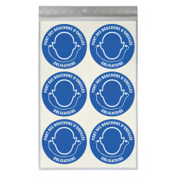 autocollant port des bouchons d'oreilles obligatoire – santé et sécurité au travail