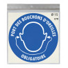 Sticker port des bouchons d'oreille obligatoire – autocollant prévention des risques professionnels