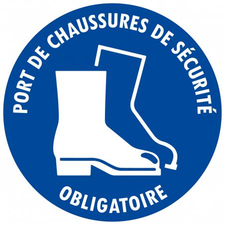 Sticker port des chaussures de sécurité obligatoire – pictogramme EPI chantier