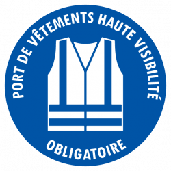 Sticker port de vêtements haute visibilité obligatoire – pictogramme EPI chantiers quais logistique