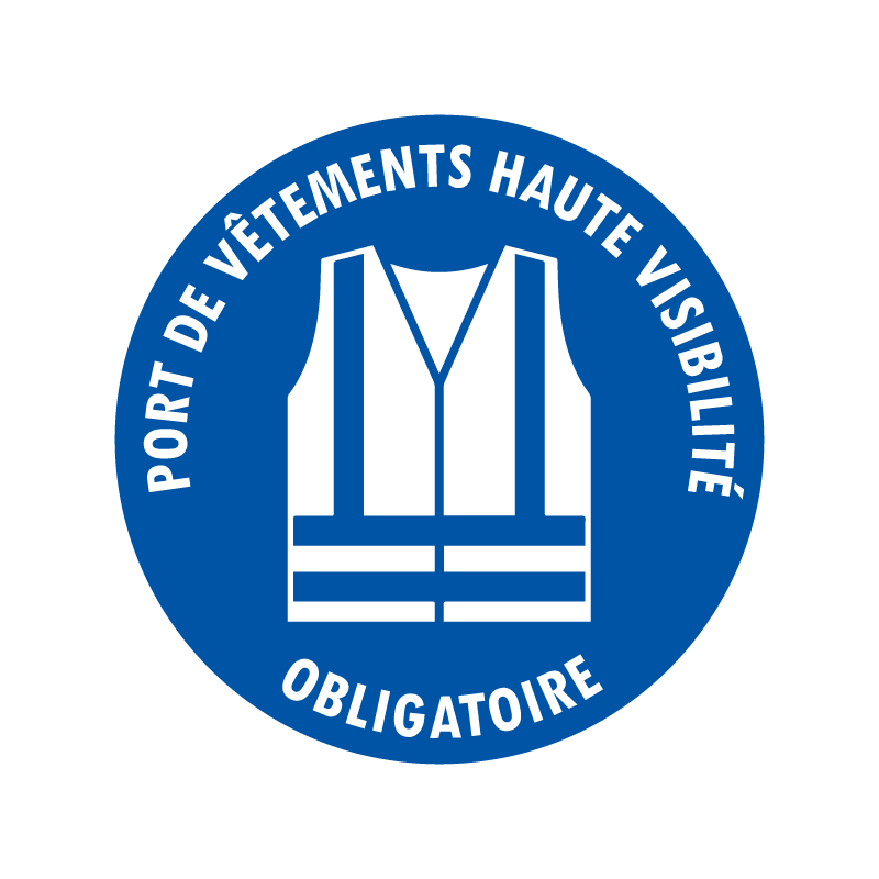 Sticker port de vêtements haute visibilité obligatoire – pictogramme EPI chantiers quais logistique