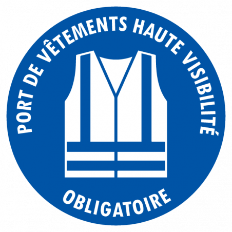 Sticker port de vêtements haute visibilité obligatoire – pictogramme EPI chantiers quais logistique