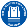 Sticker port de vêtements haute visibilité obligatoire – pictogramme EPI chantiers quais logistique