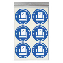 autocollant port de vêtements haute visibilité obligatoire – santé et sécurité au travail