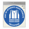 Sticker port de vêtements haute visibilité obligatoire – autocollant prévention des risques professionnels