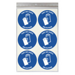 autocollant port des gants obligatoire – santé et sécurité au travail