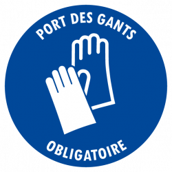 Sticker port des gants obligatoire – pictogramme EPI laboratoires logistique