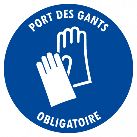 Sticker port des gants obligatoire – pictogramme EPI laboratoires logistique