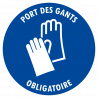 Sticker port des gants obligatoire – pictogramme EPI laboratoires logistique