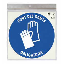 Sticker port des gants obligatoire – autocollant sécurité au travail