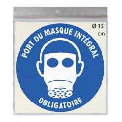 Sticker port du masque intégral – autocollant prévention des risques respiratoires professionnels