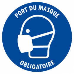 Sticker port du masque obligatoire– pictogramme EPI laboratoires logistique