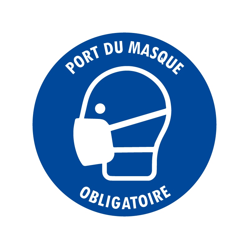 Sticker port du masque obligatoire– pictogramme EPI laboratoires logistique