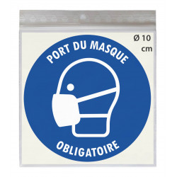 Sticker port du masque obligatoire – autocollant sécurité au travail