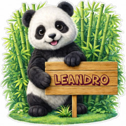 Sticker panda avec prénom personnalisé, autocollant vinyle résistant à l’eau pour décoration enfant