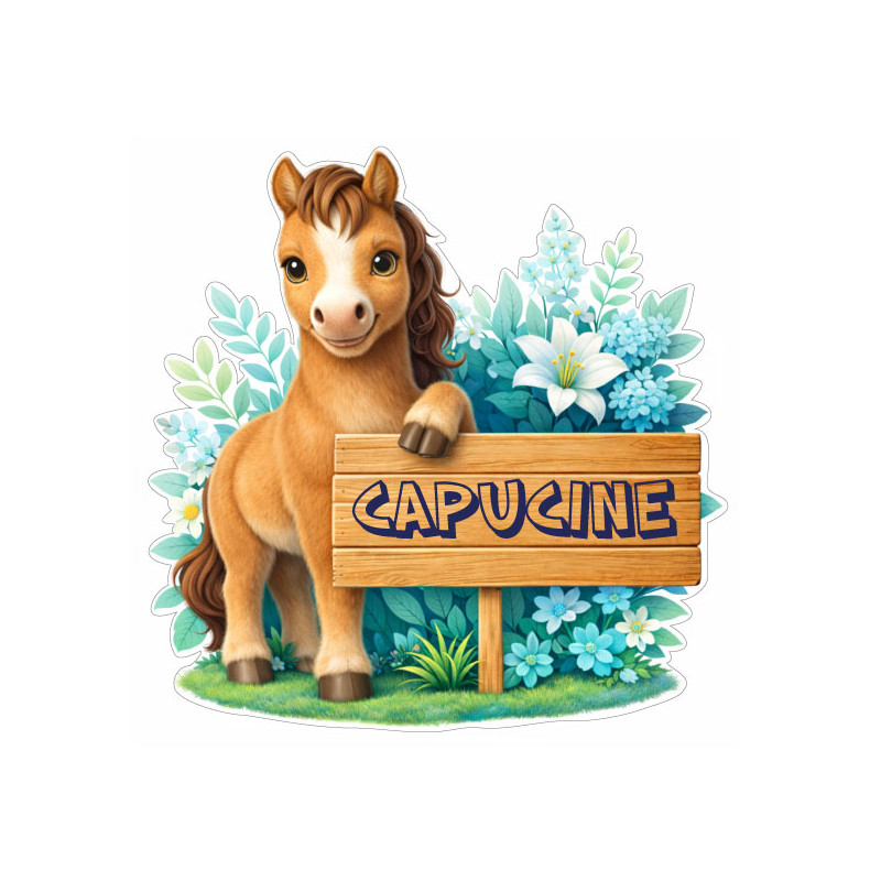 Sticker cheval avec prénom personnalisé, autocollant vinyle décoratif pour chambre enfant et cadeaux personnalisés