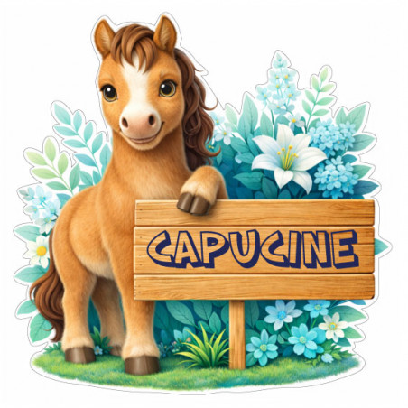 Sticker cheval avec prénom personnalisé, autocollant vinyle décoratif pour chambre enfant et cadeaux personnalisés