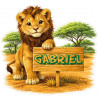 Sticker lion avec prénom personnalisé, autocollant vinyle enfant pour décoration de chambre et objets personnalisés
