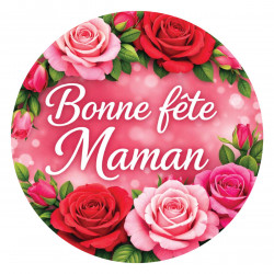 sticker bonne fête maman aves roses, idéals fête des mères