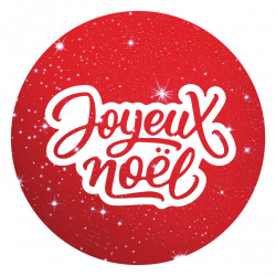 Etiquette cadeau Joyeux Noël rouge pour emballage cadeau