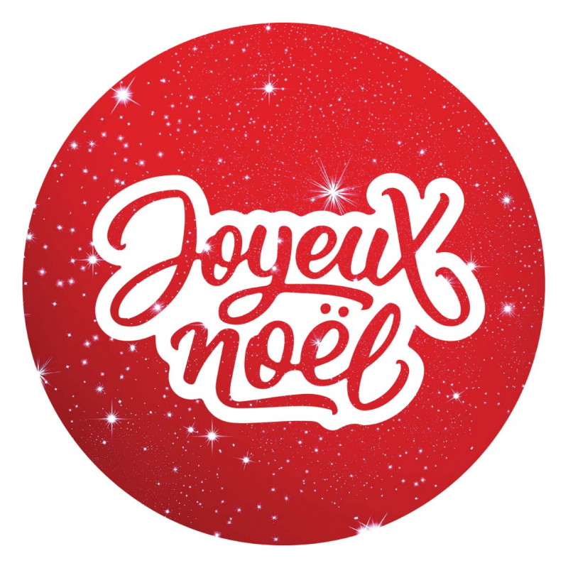 Etiquette cadeau Joyeux Noël rouge pour emballage cadeau
