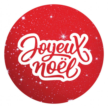 Etiquette cadeau Joyeux Noël rouge pour emballage cadeau