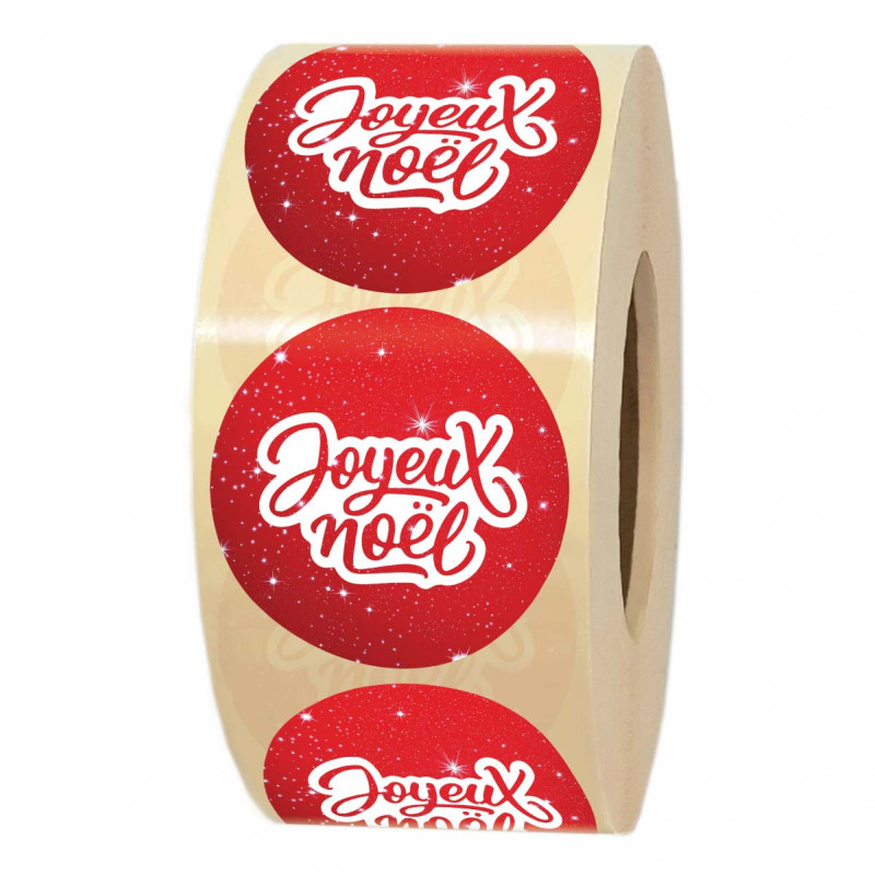 Etiquette cadeau Joyeux Noël en rouleau pour emballage cadeau Noël