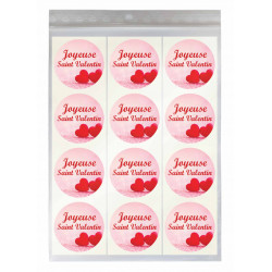 étiquette adhésive SAINT VALENTIN pour paquet cadeau