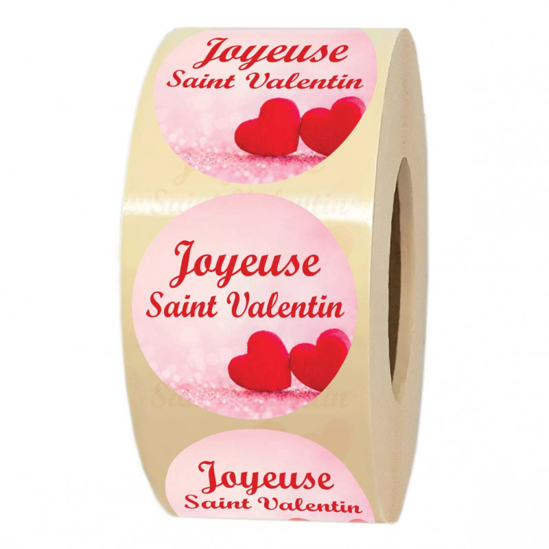rouleau d'étiquettes adhésives pour cadeau saint valentin