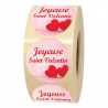 rouleau d'étiquettes adhésives pour cadeau saint valentin