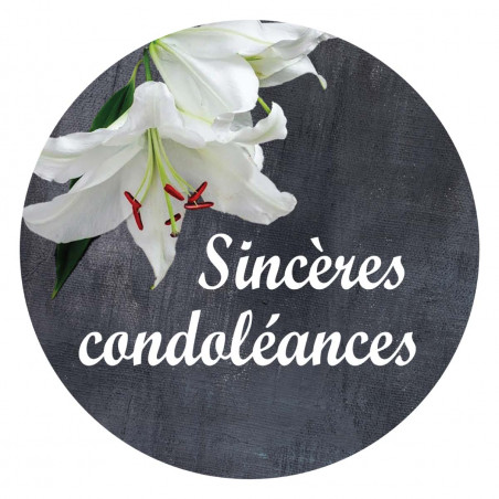 étiquettes adhésives sincères condoléances pour décès