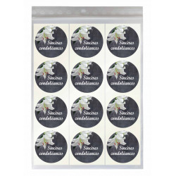 étiquettes cadeau autocollantes sincères condoléances