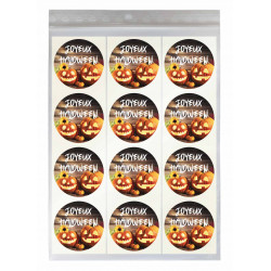Autocollants halloween pour sachets de bonbons
