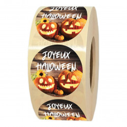 Rouleau d'étiquettes autocollantes pour sachet de bonbons Halloween