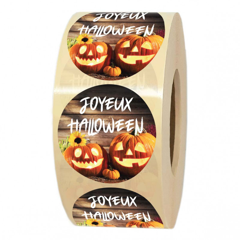 Rouleau d'étiquettes autocollantes pour sachet de bonbons Halloween