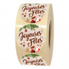 Rouleau d'étiquettes cadeau Joyeuses fêtes pour cadeau de noël