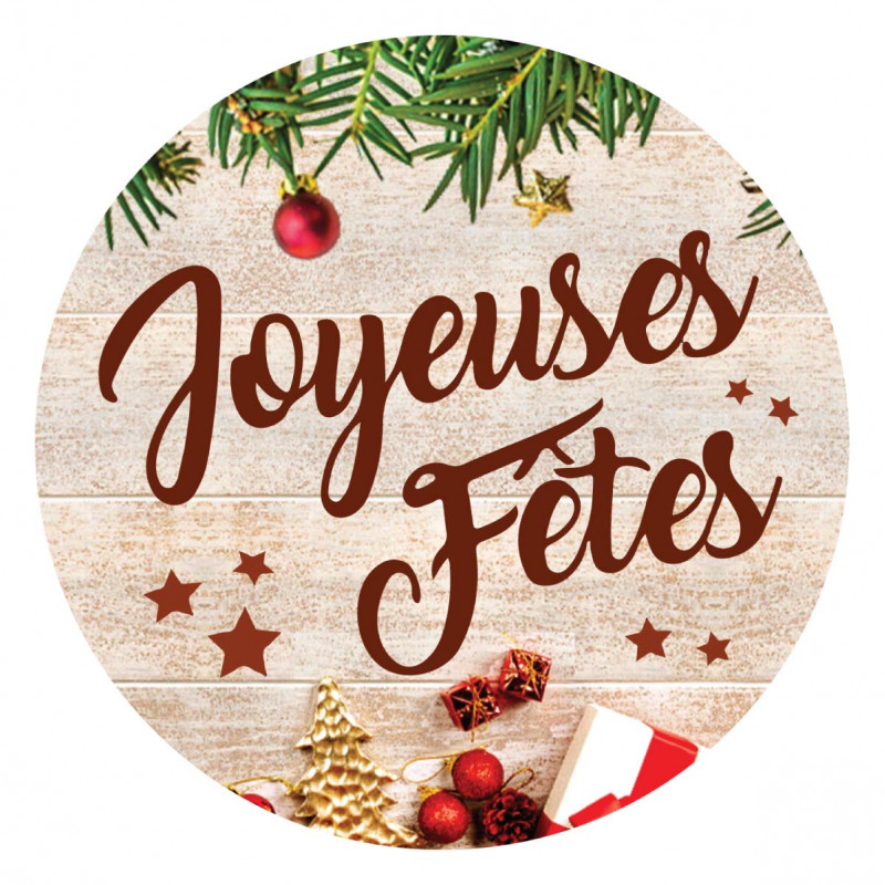 étiquette cadeau joyeuses fêtes de noël
