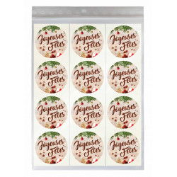 étiquettes adhésives paquet cadeau joyeuses fêtes