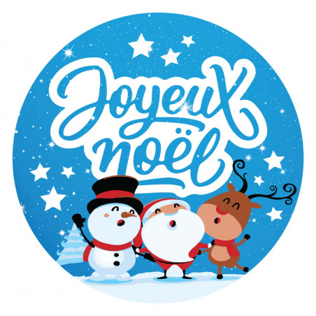 étiquettes adhésives cadeau joyeux noël bleu