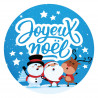 étiquettes adhésives cadeau joyeux noël bleu